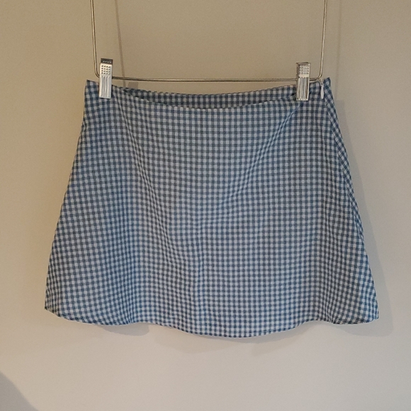 Princess Polly Blue and White A-Line Mini Skirt - Picture 1 of 5